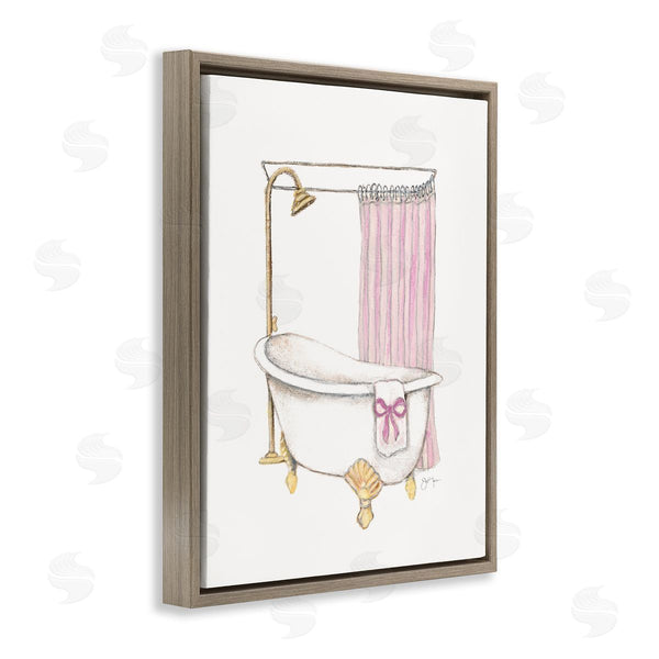 Stupell Industries Janet Tava | Simple Bathtub With Bow