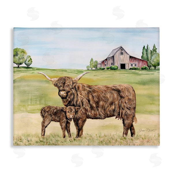 stupell industries Jean Plout | Highland Cow And Calf Wall Art