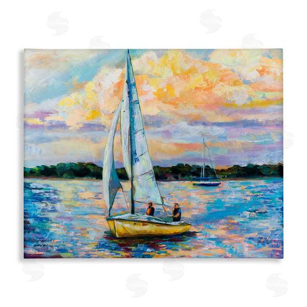 stupell industries Jeanette Vertentes | Vivid Nautical Sailboat Landscape