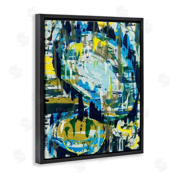 Stupell Industries Jeff Iorillo | Surreal Abstract Shapes Blue Green Brush Strokes Wall Art