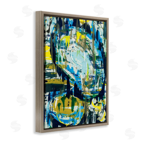 Stupell Industries Jeff Iorillo | Surreal Abstract Shapes Blue Green Brush Strokes Wall Art