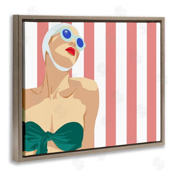 Stupell Industries Jen Bucheli | Pop Female Swimsuit Red Stripes