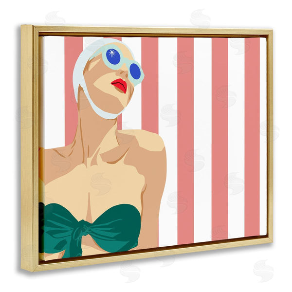 Stupell Industries Jen Bucheli | Pop Female Swimsuit Red Stripes