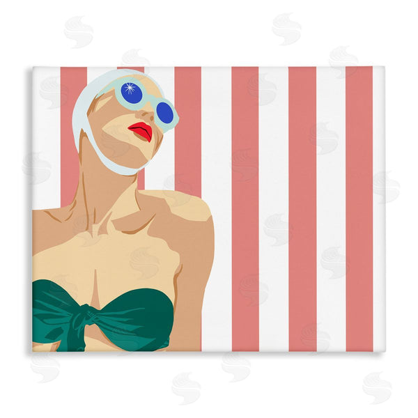 stupell industries Jen Bucheli | Pop Female Swimsuit Red Stripes