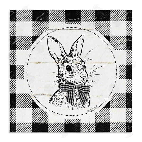 stupell industries Jennifer Pugh | Detailed Easter Bunny Drawing Spring Plaid Border Wall Art