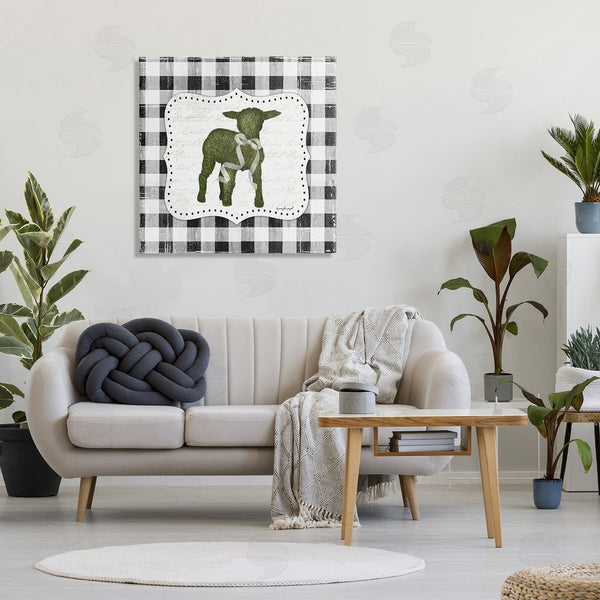 Stupell Industries Jennifer Pugh | Seasonal Easter Baby Calf Spring Tartan Pattern Wall Art