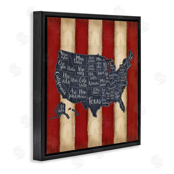 Stupell Industries Jennifer Pugh | United States Map On Stripes