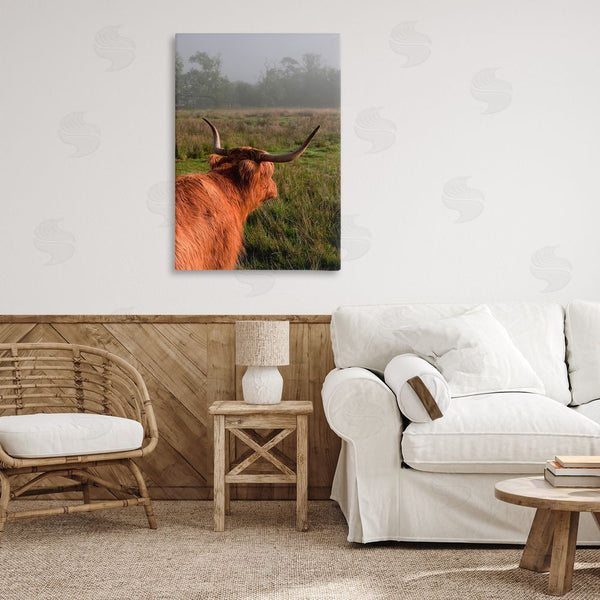 Stupell Industries Jenny Rainbow Fine Art | Highland Cow Gazing Out Wall Art