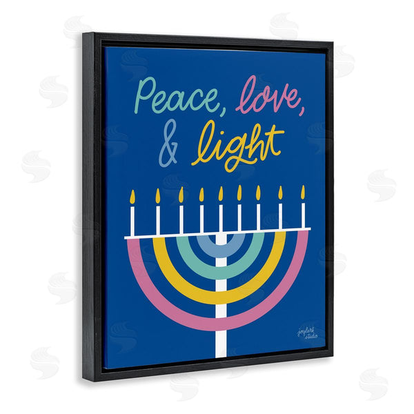 Stupell Industries Jess Baskin | Peace Love & Light Casual Holiday Hanukkah Menorah Wall Art