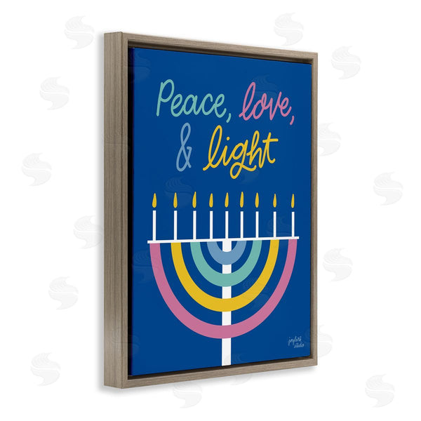 Stupell Industries Jess Baskin | Peace Love & Light Casual Holiday Hanukkah Menorah Wall Art