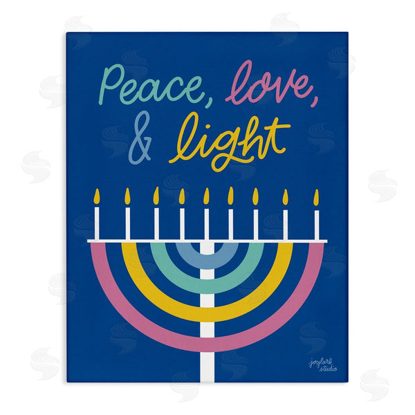 stupell industries Jess Baskin | Peace Love & Light Casual Holiday Hanukkah Menorah Wall Art