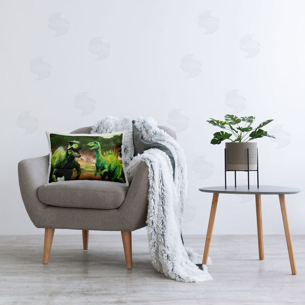 Stupell Industries Jesse Keith | Green Jungle Dinosaurs Throw Pillow