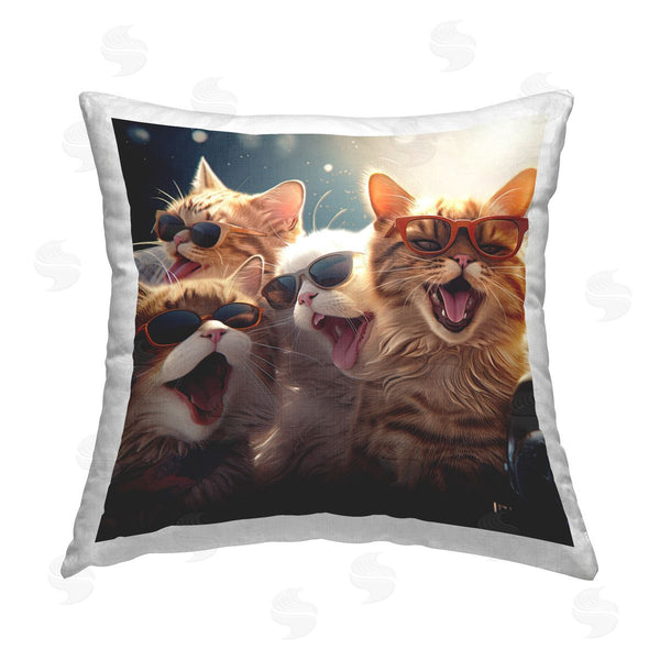 stupell industries Jim Baldwin | Happy Meowing Cats Printed Throw Pillow
