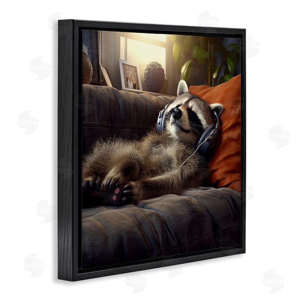 Stupell Industries Jim Baldwin | Raccoon Relaxing Headphones Wall Art