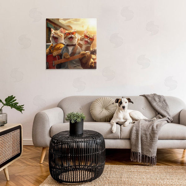 Stupell Industries Jim Baldwin | Singing Guitarist Cats Wall Art