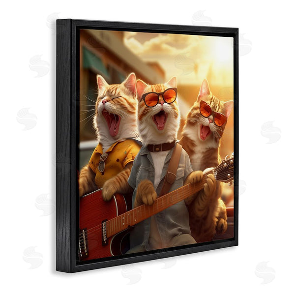Stupell Industries Jim Baldwin | Singing Guitarist Cats Wall Art