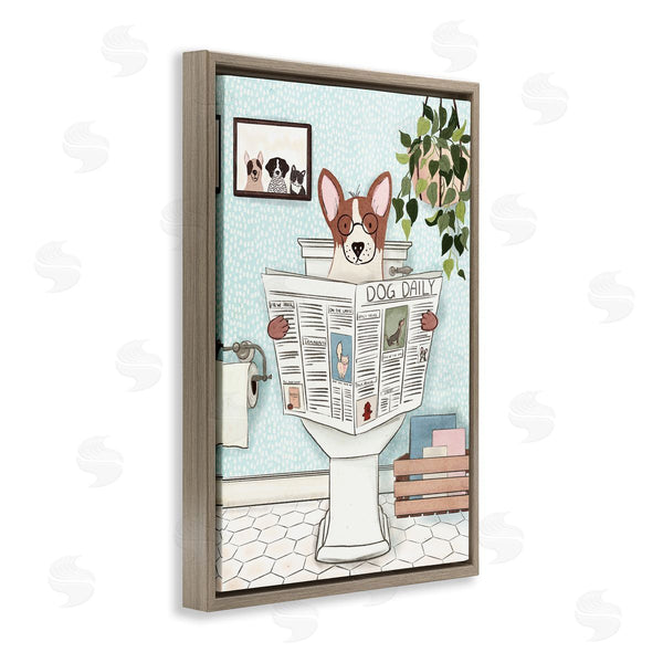 Stupell Industries JJ Design House LLC | Dog & Newspaper Bathroom Wall Art