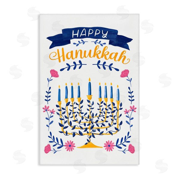 stupell industries JJ Design House LLC | Floral Menorah Happy Hanukkah