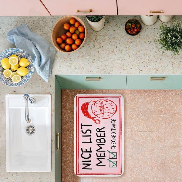 Stupell Industries JJ Design House LLC | Pink Nice List Ticket Anti-Fatigue Mat