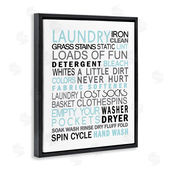 Stupell Industries Jo Moulton | Laundry Terms Listed Bold Blue Grey Typography Wall Art