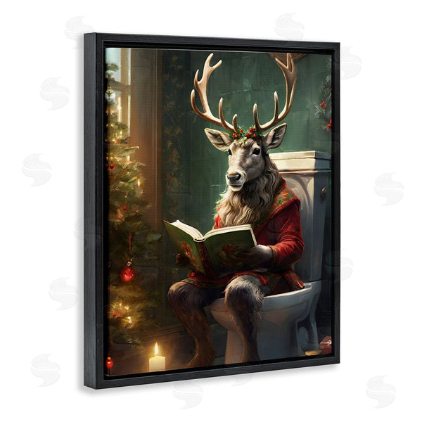 Stupell Industries Jo Moulton | Reindeer In Festive Bathroom