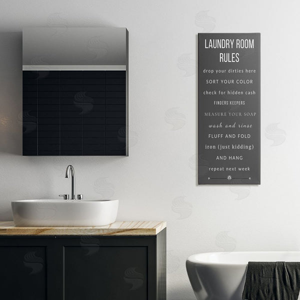 Stupell Industries Julia Frost | Grey Rules Of Laundry Room Wall Art