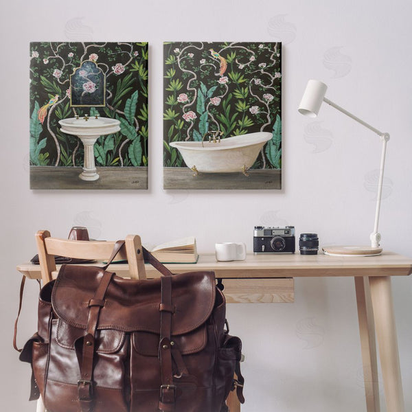 Stupell Industries Julia Purinton | Tropical Patterned Bathroom Wall Art