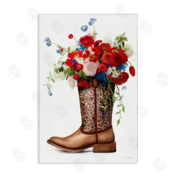 stupell industries Kamdon Kreations | Patriotic Roses in Cowgirl Boot