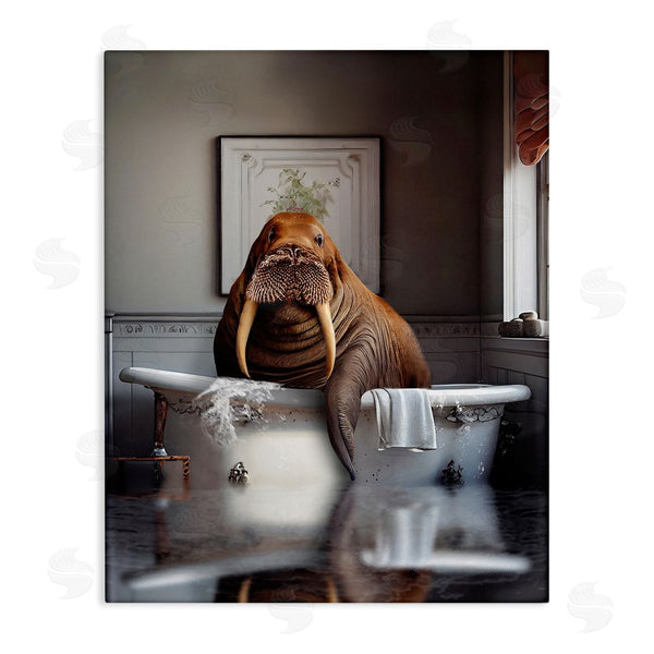stupell industries Karen Burke | Walrus in Bathtub Wall Art