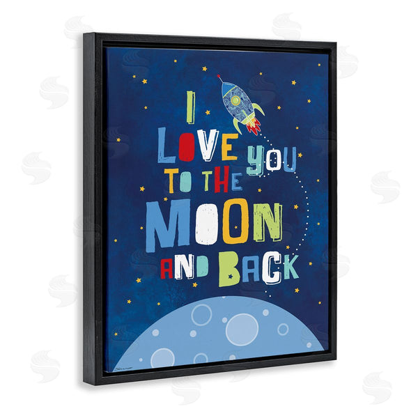 Stupell Industries Karen Zukowski (Finny And Zook) | Moon & Back With Rocket Ship