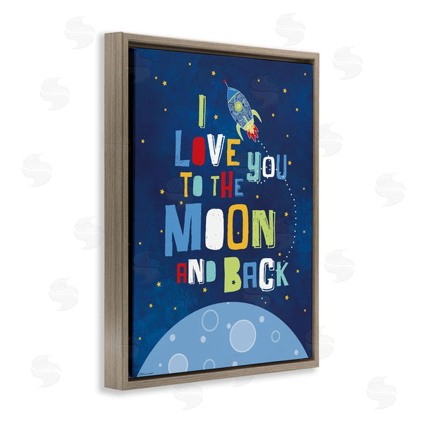 Stupell Industries Karen Zukowski (Finny And Zook) | Moon & Back With Rocket Ship