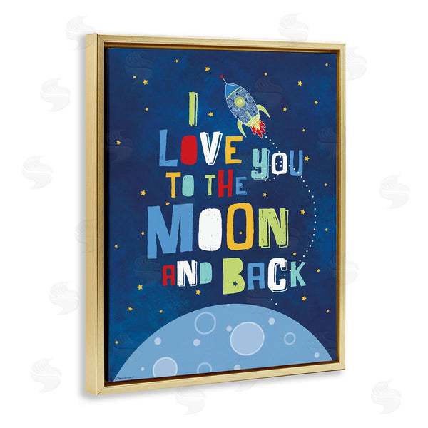Stupell Industries Karen Zukowski (Finny And Zook) | Moon & Back With Rocket Ship