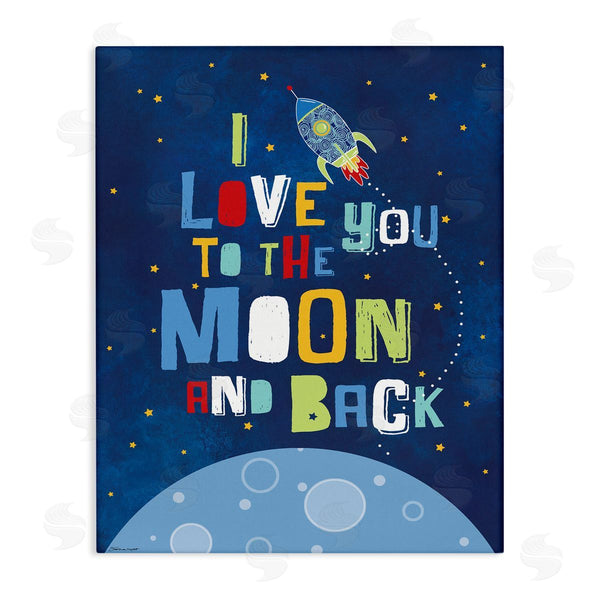 stupell industries Karen Zukowski (Finny And Zook) | Moon & Back with Rocket Ship