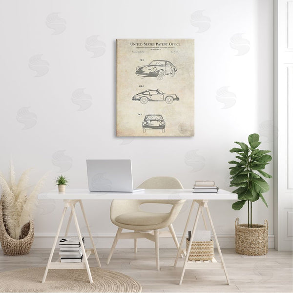 Stupell Industries Karl Hronek | Automobile Car Detailed Blueprint Diagram Patent Office Text Wall Art