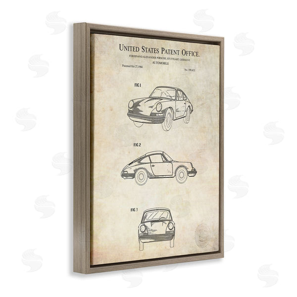 Stupell Industries Karl Hronek | Automobile Car Detailed Blueprint Diagram Patent Office Text Wall Art