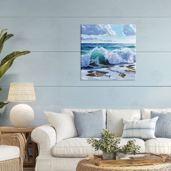 Stupell Industries Kate Jarvik Birch | Curling Aqua Wave On Shore Wall Art