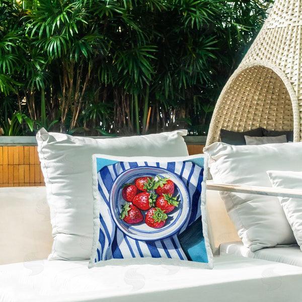 Stupell Industries Kate Jarvik Birch | Fresh Picked Kitchen Strawberries Throw Pillow