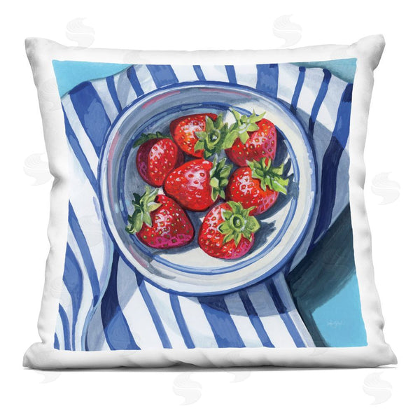 stupell industries Kate Jarvik Birch | Fresh Picked Kitchen Strawberries Throw Pillow