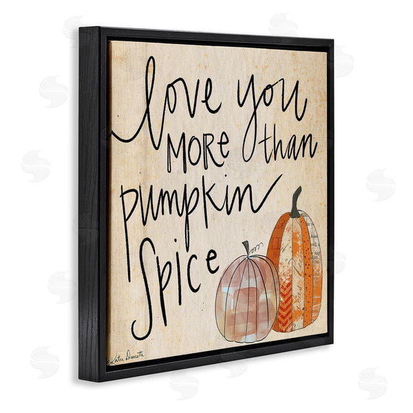 Stupell Industries Katie Doucette | Love You More Than Pumpkin Spice Phrase Patterned Gourds Wall Art