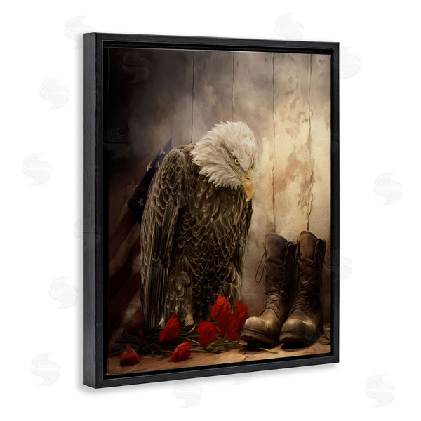Stupell Industries Kelley Parker | Solemn Memory Eagle & Roses