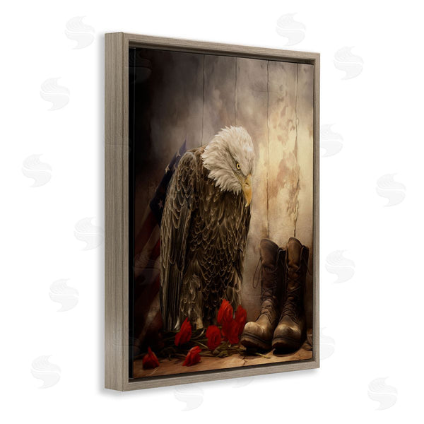 Stupell Industries Kelley Parker | Solemn Memory Eagle & Roses