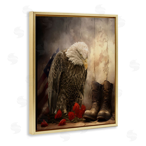 Stupell Industries Kelley Parker | Solemn Memory Eagle & Roses