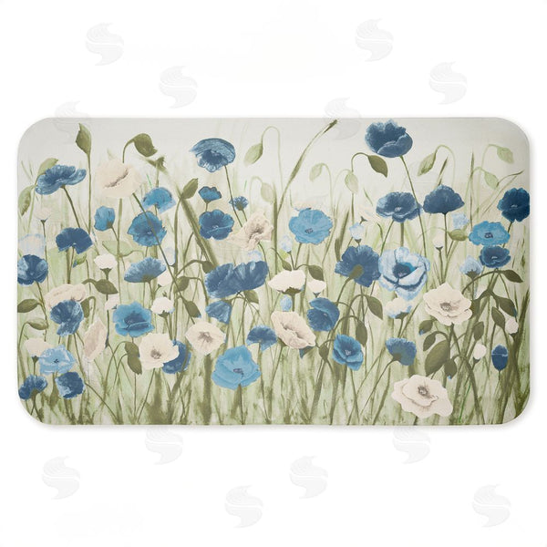 stupell industries Kelly Elizabeth | Blue Poppy Garden Anti-Fatigue Mat