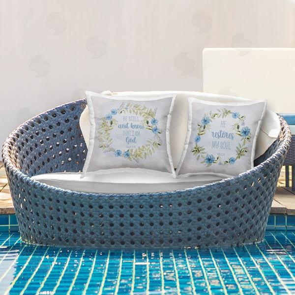 Stupell Industries Kevin Daniel | Be Still Restores Psalm Printed Throw Pillow Set