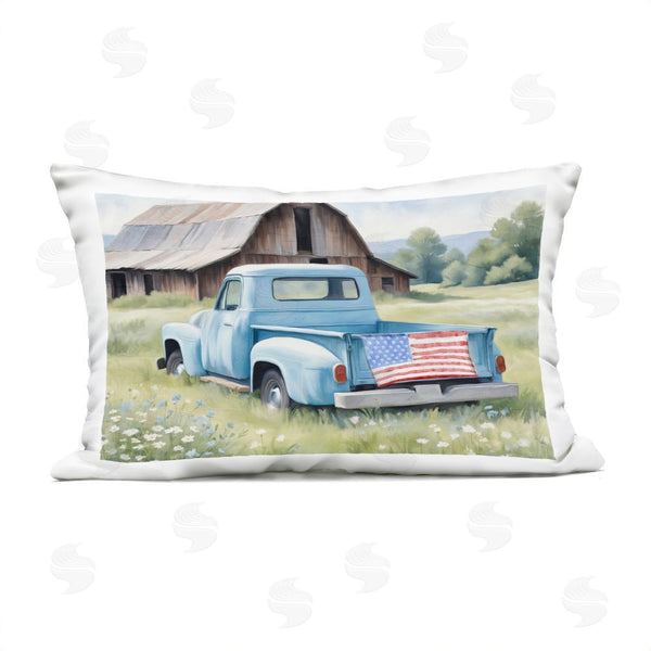Stupell Industries Kim Allen | American Pride Truck On Farm Throw Pillow