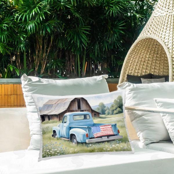 Stupell Industries Kim Allen | American Pride Truck On Farm Throw Pillow