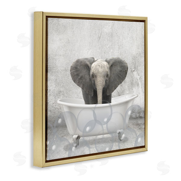 Stupell Industries Kim Allen | Baby Elephant Bath Time Wall Art