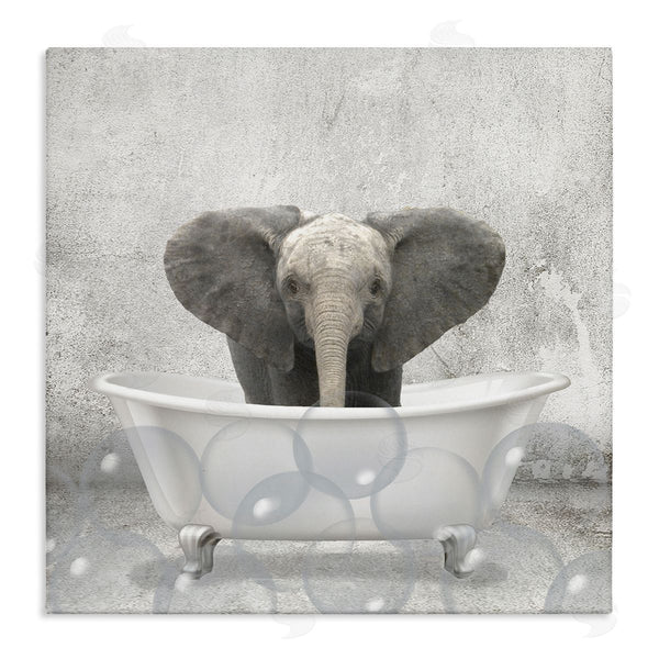 stupell industries Kim Allen | Baby Elephant Bath Time Wall Art