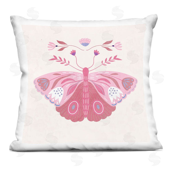 stupell industries Kim Allen | Boho Pink Folk Butterfly Throw Pillow