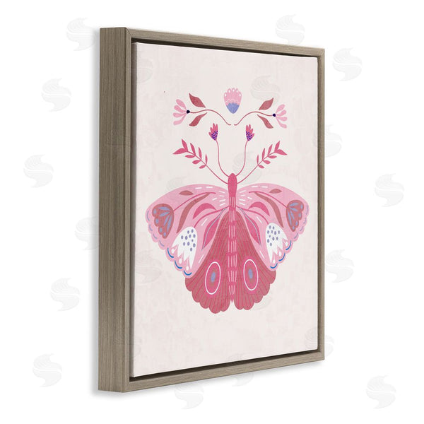 Stupell Industries Kim Allen | Boho Pink Folk Butterfly Wall Art